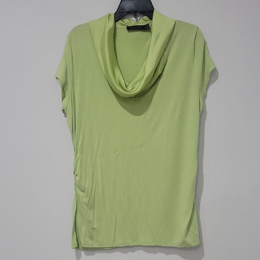 The Limited Green Draped Cap Sleeve Blouse